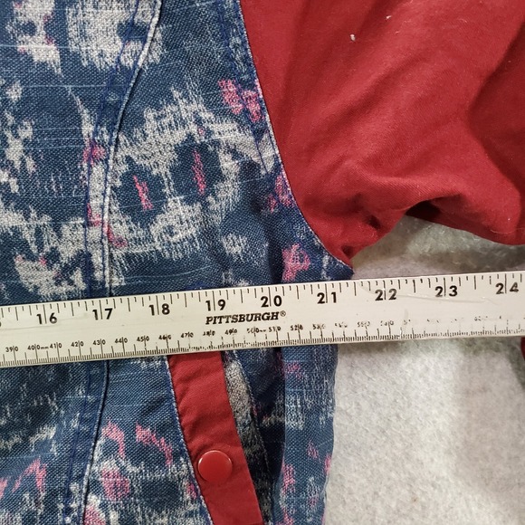 We The Free People Women Jacket Medium Blue Varsity of Dreams Bomber Linen - Picture 6 of 11